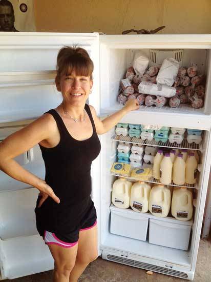 Vicki Schweiss, manager of the Wichita Falls Area Food Share, sells Sunflower Farms beef to the food share's customers.